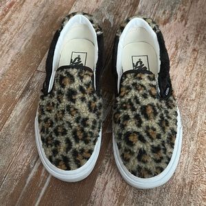 Leopard Sherpa Slip-On Vans